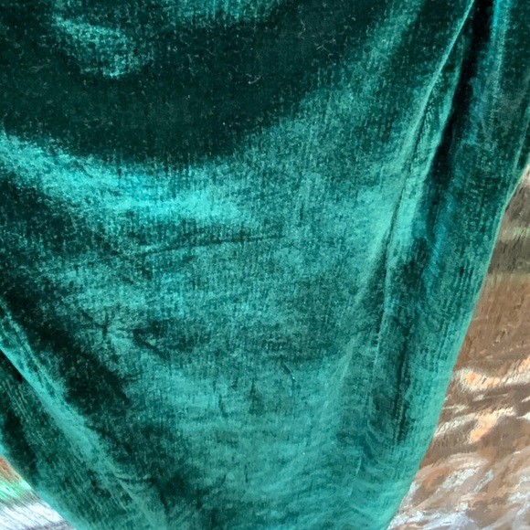 Zara Rhinestone Fringe Green Velvet Mini Dress Size M- OBO - Picture 7 of 10